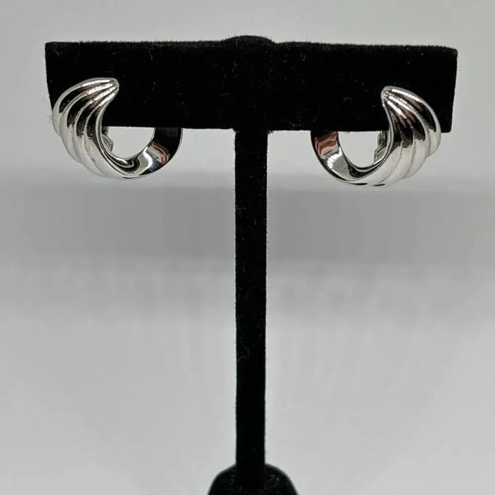 Monet Silver-Toned Clip-On Earrings